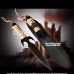 10.75" 3 Pc Set Hero Throwing Knives Fantasy Fixed Blade Dagger w/ Nylon Sheath