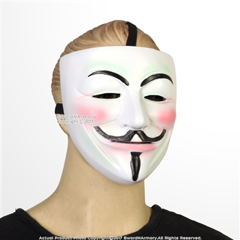 Wearable Guy Fawkes Anonymous V Mask with Strap  Halloween Costume Cosplay
