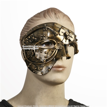 Gold Steampunk Phantom Masquerade Mask Wearable Cosplay Costume Events Prop