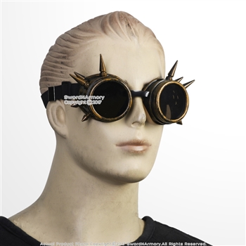 Steampunk Spectacles Eye Mask Black Gold Goggle Mask Wearable Geek Theater Prop