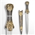 13.3" Historic Roman Dagger Medieval Short Sword Decorative Gold Handle Sheat