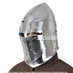Battle Ready 16G Medieval Knight Pig Faced 14th Century Bascinet Helmet SCA Armor
