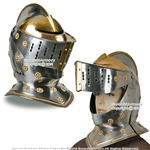 Wearable Royal Guard Close Helm Medieval Crusdader Knight Steel Helmet LARP