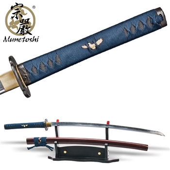 Munetoshi 2nd Gen Mokko Handmade Forged T10 Katana Samurai Sword Battle Wrap Red