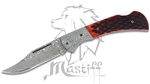Mastiff Japanese Damascus Folded Steel Hunting Folding Knife w/ Ox Bone Handle