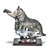13" Polyresin Howling Wolf Gift Statue Decor  with Engraved Dagger Short Blade
