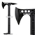 15" Functional Black Camping Survival Hatchet Tactical Axe w/ Spike Self Defense