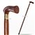 37" Hand Craved Art Deco Sheesham Wooden Walking Cane w/ 5" Handle / Brass Neck