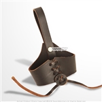 Medieval Renaissance Drink Horn Cup Holder with Genuine Leather Brown Belt Loop