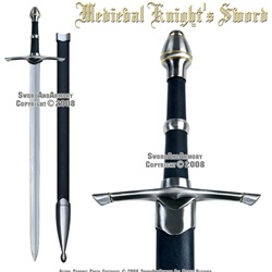 Medieval Long Sword Knight's Sword "Chivalry" Golden Ring