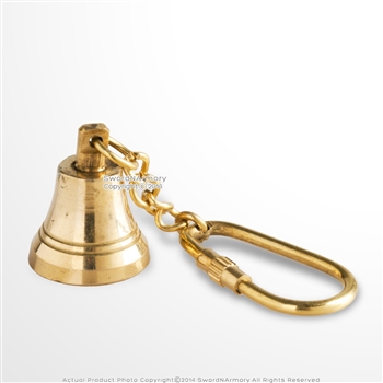 Handmade Brass Miniature Maritime Ship Bell Keychain Keyring Nautical Gift