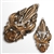 Wooden Burnt Medieval Style Fleur de Lis Cutout Six Keychain Holder Rack Plaq