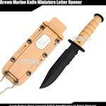 Fixed Blade Marine Combat Knife Dagger Letter Opener w/ Chain Sheath Drop Point