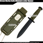 Fixed Blade Marine Combat Knife Miniature Letter Opener with Chain & Sheath GN