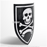 28" Caribbean Pirate Skull and Bone Heater Shield 18G Steel w/ Grip LARP Cosplay