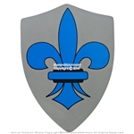 Medieval Crusader Knight Foam Shield with Fleur De Lis Coat Of Arms LARP Costume