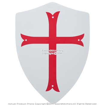 Medieval Crusader Knight Foam Shield with Red Cross Coat Of Arms LARP Costume