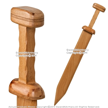 Solid Mango Wood Roman Gladius Gladiator Practice Sword with Square Pommel