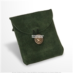 Medieval Green Genuine Suede Leather Belt Pouch Satchel Bag Renaissance Costume