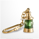 Vintage Style Handmade Brass Miniature Nautical Green Ship Lantern Keychain