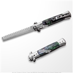 Novelty Automatic Push Button Folding Comb Switchblade Knife Looking Hair Brush