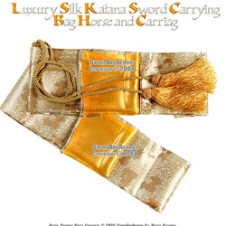 Luxury Silk Katana Sword Carrying Bag Horse &Carriag GD