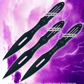 3 Pcs Black Widow Steel Thrower Set Throwing Knife
