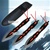 7 1/2" 3 Pcs Throwing Knife Set Ninja Throwers with Red Strap and Nylon Sheath