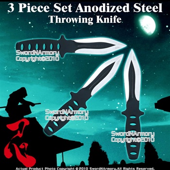 3 Pcs Set Anodized Steel Throwing Knife Dart w