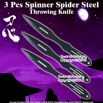 3 Pcs Spinner Spider Steel Throwing Knife Dart w