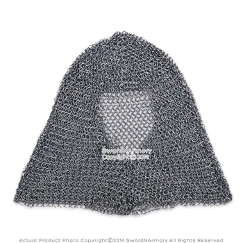 Medieval Chainmail Hood Coif Butted Mild Steel for LARP Renaissance Reenactment
