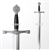 39.5" Medieval Foam Excalibur Sword with Metallic Chrome Finish on Blade LARP