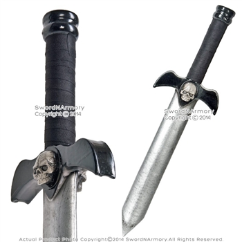 19" Black Demon Foam Dagger LARP Latex Short Sword Video Game Weapon Cosplay