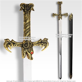 41" Hand And A Half Fantasy Dragon King Medieval Knight Sword with Sheath