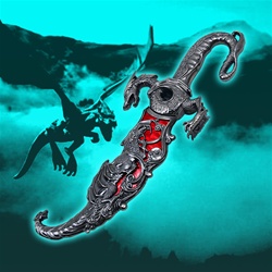Fighting Dragon Fantasy Dagger Knife Red