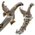 13" Two Tone Golden Twin Eagles Snake Fantasy Dagger Blade Short Sword Gift