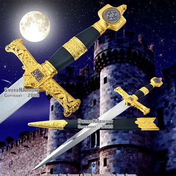 King Solomon Sword Medieval Crusader Dagger w/ Scabbard