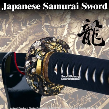 Handmade 1060 Carbon Steel Dragon Katana Samurai Sword