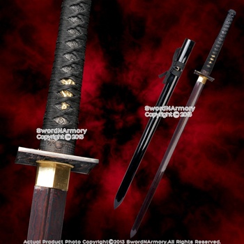 41"  Fully Functional Handmade Black Dragon Ninja Sword Red Blade Sharpe Edge