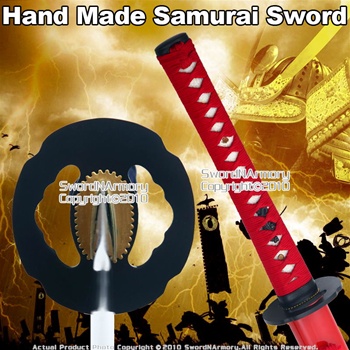 Hand Made Samurai Katana Sword With Blue Saya And Cord