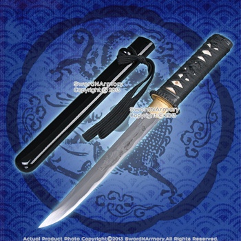 Handmade Carbon Steel Tanto Sword Samurai Katana Full Tang Blade Dragon Engraved