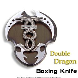 Fantasy Dual Dragon Dagger Sword With Wall Mount Plaque