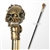 37" Steampunk American Wild West Distressed Mechanical Skull Walking Cane Stick