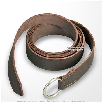 Brown Genuine Leather Viking Ring Belt for Medieval Renaissance Costume LARP