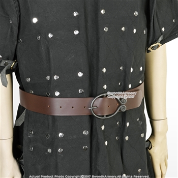 Dark Age Medieval Belt with Hand Forged Iron Belt Buckle Renaissance Costume