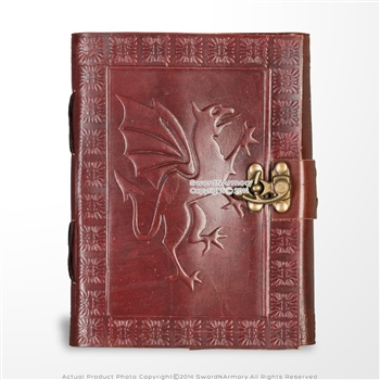 Medieval Genuine Leather Journal Diary Parchment Paper Brown Fierce Dragon Theme