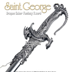 Saint George Dragon Saber Fantasy Medieval Knight Sword
