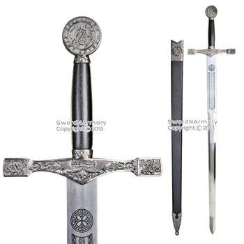 45" King Arthur Excalibur Medieval Crusader Sword with Scabbard Reenactment