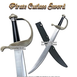 Caribbean Pirate Cutlass Sword With Knuckle Bow Guard