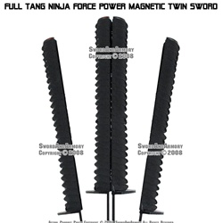 Dual Full Tang Black Ninja Sword With Sheath 2 In 1 Blade